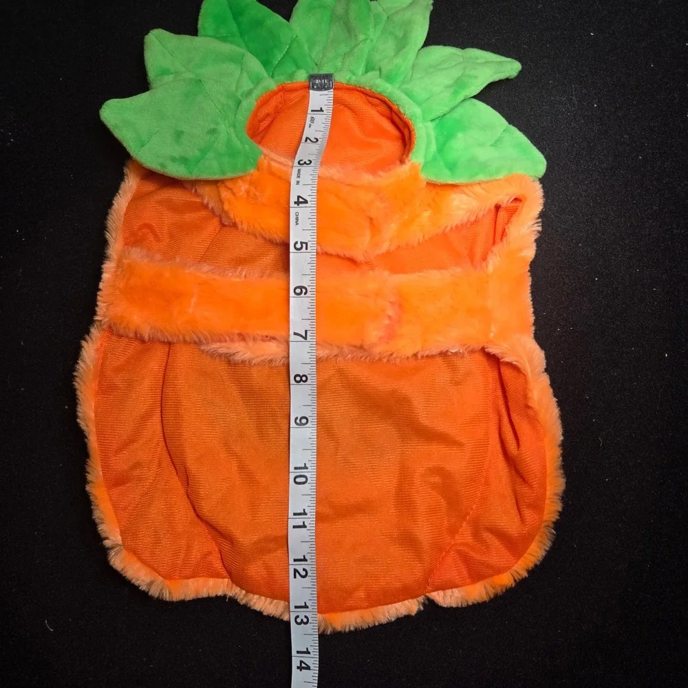 Orange Plush Pumpkin Jack-O-Lantern Pet Dog Costume Halloween Small Medium